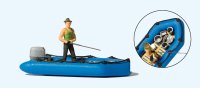 PREISER 10687 - Angler im Schlauchboot: Figur Spur H0