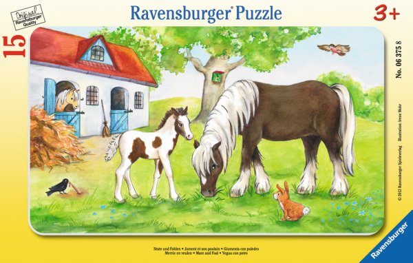 RAVENSBURGER 06375 Stute und Fohlen 15 Teile