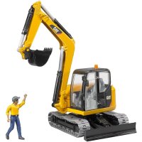 BRUDER 02466 CAT® Minibagger mit Bauarbeiter