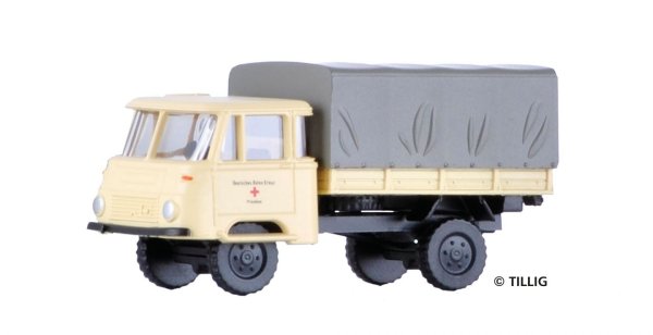 TILLIG 19032 Robur LO 1801 Pritsche/Plane Deutsches Rotes Kreuz LKW-Modell 1:120