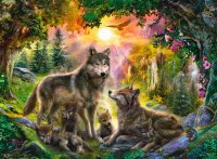 RAVENSBURGER 14745 Puzzle Wolfsfamilie im Sonnenschein 500 Teile
