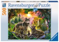 RAVENSBURGER 14745 - Wolfsfamilie im Sonnenschein - 500 Teile