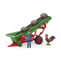 SCHLEICH Farm World 42377 Heuförderband mit Bauer