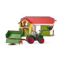 SCHLEICH Farm World 42379 Traktor mit Anhänger