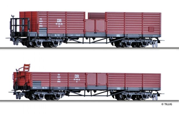 TILLIG 05921 Set mit 2 Güterwagen DR Ep.IV Spur H0e