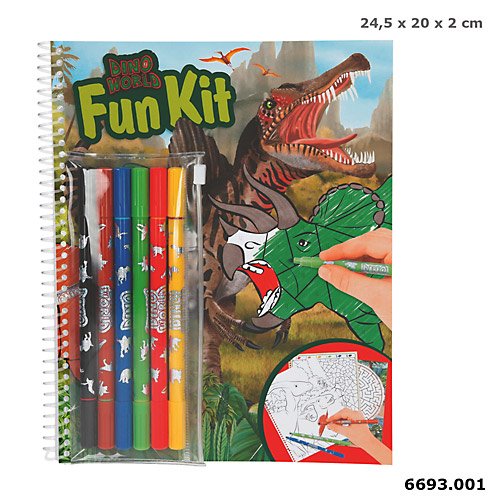 DEPESCHE 6693 - Dino World Fun Kit, Malbuch mit Stifte