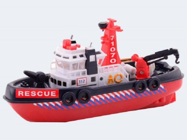 JOHNTOY 26269 - City Rescue Hafenboot mit Wasserspritze 23 cm
