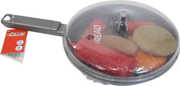 SpielMaus 45006131 Kitchen Pfanne mit Lebensmitteln sortiert