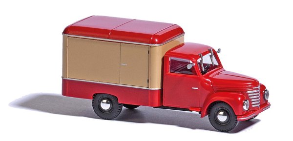 BUSCH 52002 Framo V901/2 Kofferwagen rot/beige Automodell 1:87