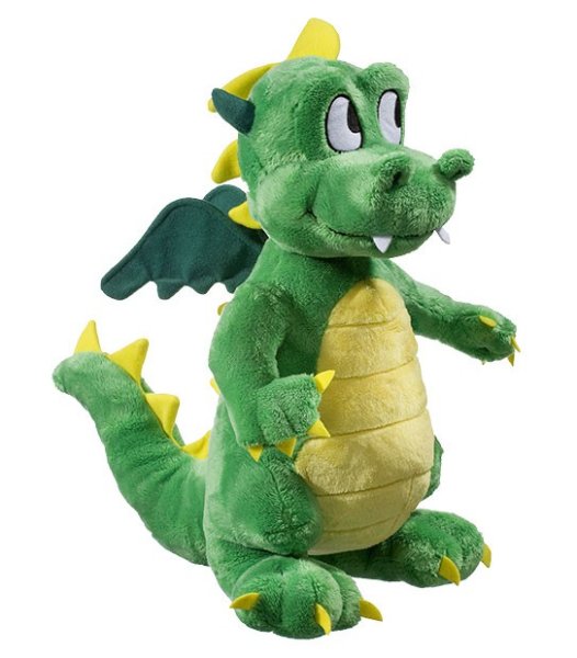 HEUNEC 378179 Plüschfigur Drache stehend grün 35 cm