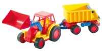 WADER 37657 Basics Traktor mit Schaufel und Anhänger