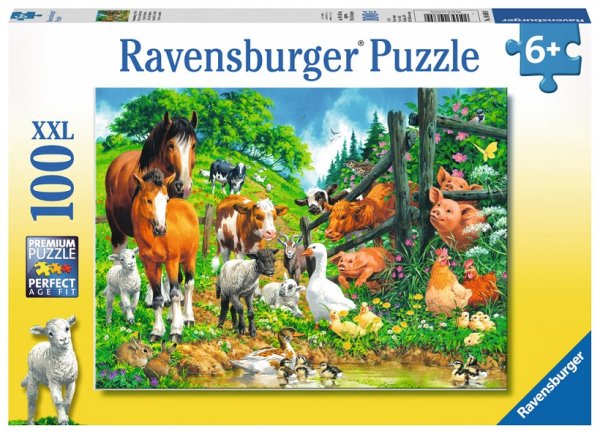 RAVENSBURGER 10689 - Versammlung der Tiere - 100 Teile XXL