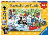 RAVENSBURGER® 08863 - Kinderpuzzle Urlaub mit Maulwurf und seinen Freunden - 2 x 24 Teile