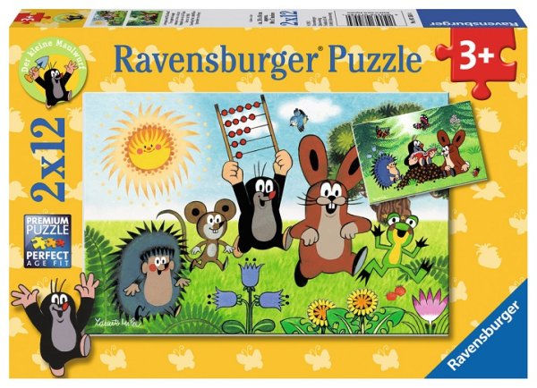 RAVENSBURGER 07558 - Lernspaß mit Maulwurf - 2 x 12 Teile