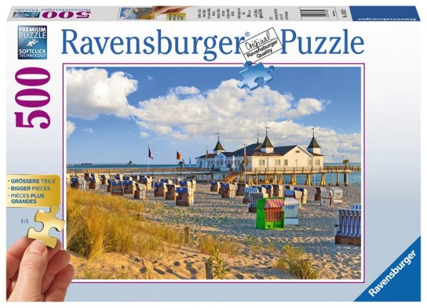 RAVENSBURGER 13652 Puzzle Strandkörbe in Ahlbeck 500 Teile