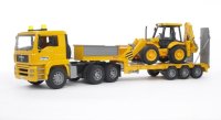 BRUDER 02776 - MAN TGA Tieflader mit JCB 4CX Baggerlader...