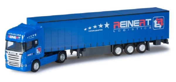 HERPA 066143 Scania R TL Gardinenplanen-Sattelzug Reinert LKW-Modell 1:120