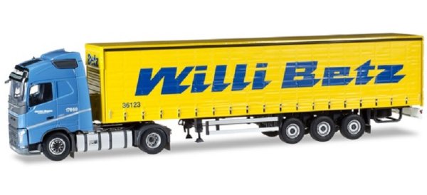 HERPA 071314 - Volvo FH Gl. Lowliner Gardinenplanen-Sattelzug "Willi Betz" - 1:50