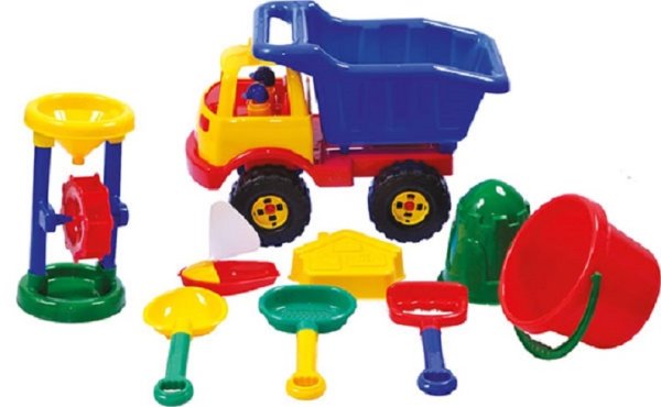 IDENA 41114 - Sandspielzeug-Set, 9-teilig