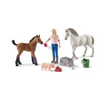 SCHLEICH Farm World 42486 Arztbesuch bei Stute und Fohlen