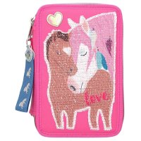 DEPESCHE 10529 Miss Melody Federtasche 3-fach pink mit...