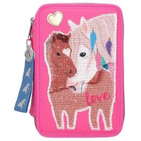 DEPESCHE 10529 Miss Melody Federtasche 3-fach pink mit...