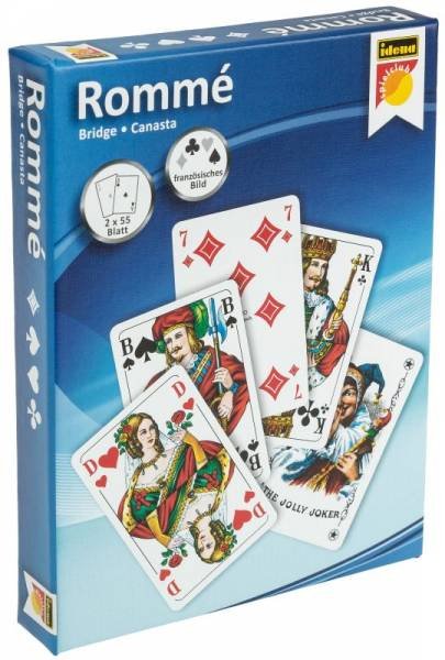IDENA Kartenspiel Romme 2 x 55 französisches Blatt 625.0080