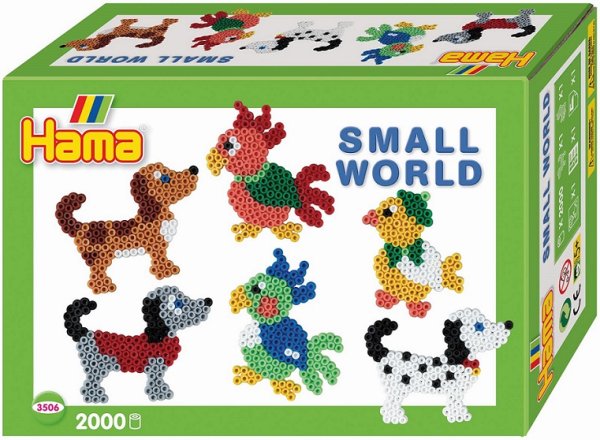HAMA 3506 - Geschenkpackung mit 2000 Perlen - Kleine Welt, Hund und Papagei