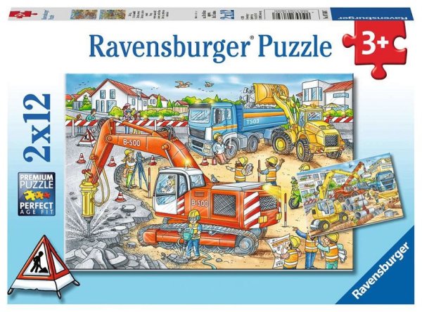 RAVENSBURGER® 07630 - Achtung, Straßenbaustelle! - 2 x 12 Teile