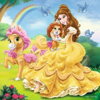 RAVENSBURGER® 09346 - Kinderpuzzle Palace Pets - Belle, Cinderella und Rapunzel - 3 x 49 Teile