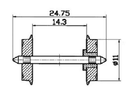 ROCO DC-NEM-Normradsatz, 2 Stück 40198 Spur H0