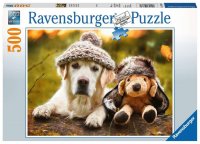 RAVENSBURGER 14783 Puzzle Hund mit Mütze 500 Teile