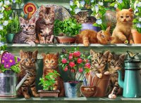 RAVENSBURGER 14824 Puzzle Katzen im Regal 500 Teile