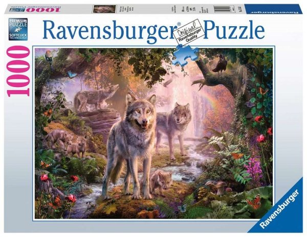 RAVENSBURGER 15185 Puzzle Wolfsfamilie im Sommer 1000 Teile