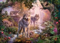 RAVENSBURGER 15185 Puzzle Wolfsfamilie im Sommer 1000 Teile