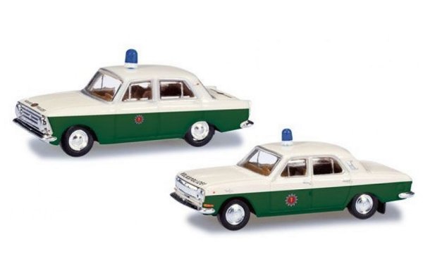 HERPA Volkspolizei, 2er-Set Moskwitsch und Wolga 066006 Automodell 1:120