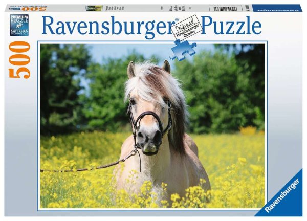 RAVENSBURGER 15038 Puzzle Pferd im Rapsfeld 500 Teile