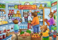 RAVENSBURGER® 05076 - Kinderpuzzle Komm, wir gehen einkaufen - 2 x 12 Teile