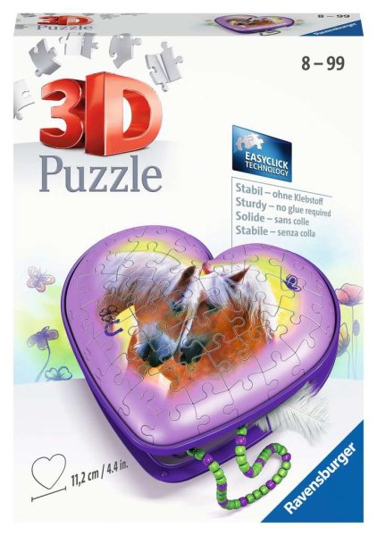 RAVENSBURGER 11171 Herzschatulle Pferde 3D Puzzle 54 Teile