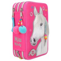 DEPESCHE 10531 Miss Melody 3-Fach Federtasche pink gefüllt