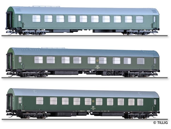 TILLIG Set mit 3 Wagen Regierungszug 4 DR Ep.IV 01003 Spur TT