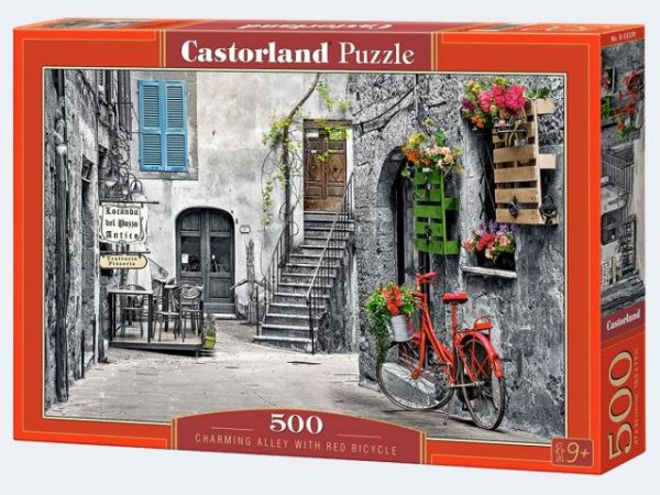 CASTOR 53339 - Castorland Puzzle Charming Alley with Red Bicycle - 500 Teile