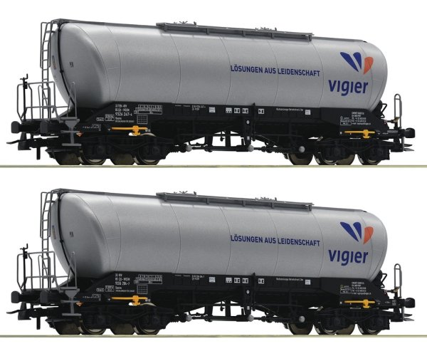 ROCO Set mit 2 Silowagen Vigier Cement Ep.VI 76084 Spur H0