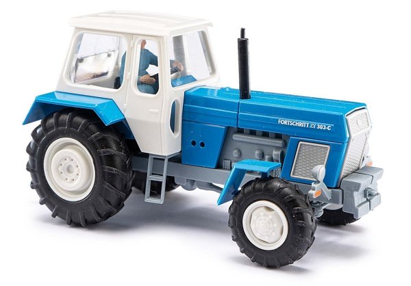 BUSCH 42855 - Traktor Fortschritt ZT303 mit Bäuerin, blau - 1:87