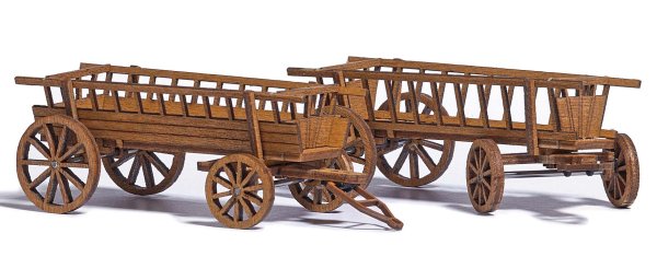 BUSCH 1385 - H0 Zwei Heuwagen
