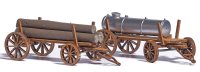 BUSCH 1386 Zwei Holzwagen Bausatz Spur H0