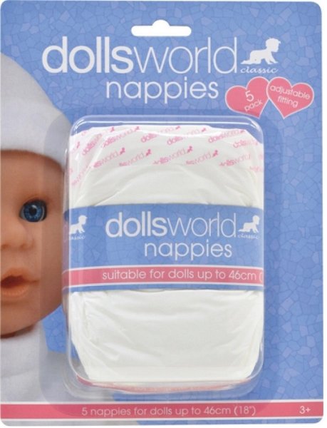 idee+spiel DOLLSWORLD Puppen-Windeln 5er Set 60160