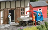 BUSCH 7906 Action Set Fahrzeug mit Kran Bausatz Spur H0
