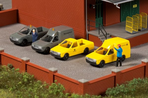 AUHAGEN Nutzfahrzeuge Post 4 Stück Automodell 43664 Spur TT