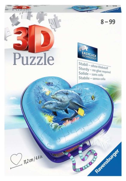 RAVENSBURGER 11172 Herzschatulle Unterwasserwelt 3D Puzzle 54 Teile